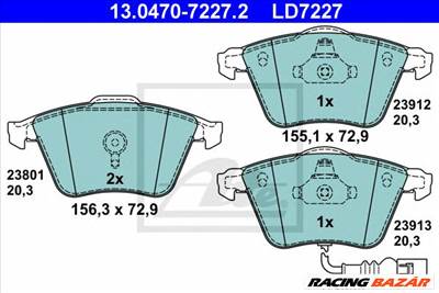 ATE 13.0470-7227.2 - fékbetét AUDI SEAT VW