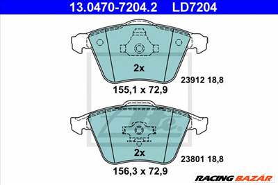 ATE 13.0470-7204.2 - fékbetét FORD MAZDA OPEL SAAB VAUXHALL VOLVO