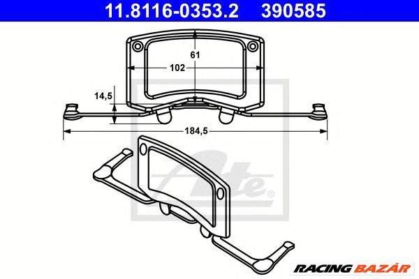 ATE 11.8116-0353.2 - Rugó, féknyereg BMW MERCEDES-BENZ 1. kép