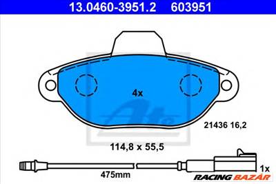 ATE 13.0460-3951.2 - fékbetét FIAT LANCIA