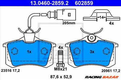 ATE 13.0460-2859.2 - fékbetét FORD SEAT VW