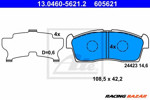 ATE 13.0460-5621.2 - fékbetét CITROËN MITSUBISHI PEUGEOT SUZUKI 1. kép