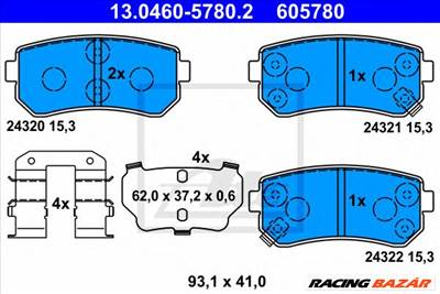 ATE 13.0460-5780.2 - fékbetét HYUNDAI KIA