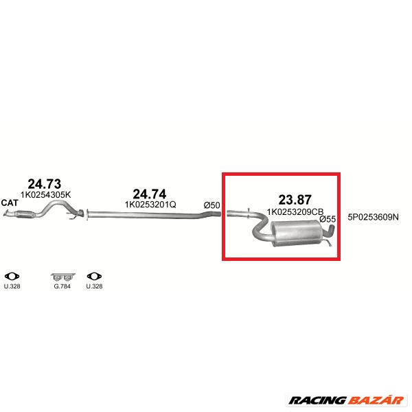 Marix 23.87 kipufogó közép dob 2. kép