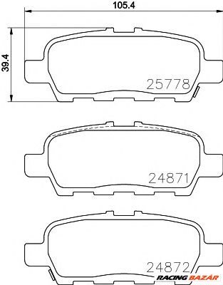 TEXTAR 2577801 - fékbetét INFINITI INFINITI (Dongfeng) MITSUBISHI NISSAN NISSAN (DFAC) NISSAN (DONGF 1. kép