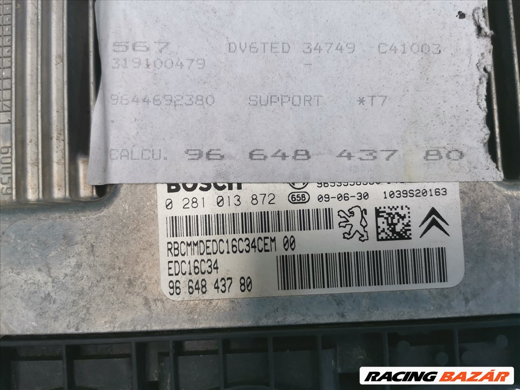 Peugeot 308 I motorvezérlő elektronika  9664843780 0281013872 3. kép