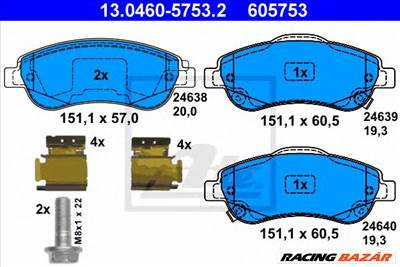 ATE 13.0460-5753.2 - fékbetét HONDA