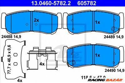 ATE 13.0460-5782.2 - fékbetét HYUNDAI