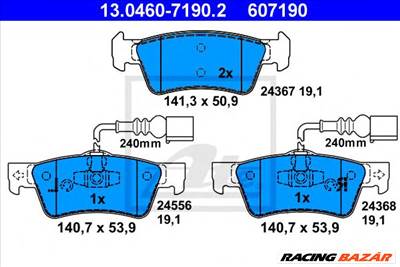 ATE 13.0460-7190.2 - fékbetét VW