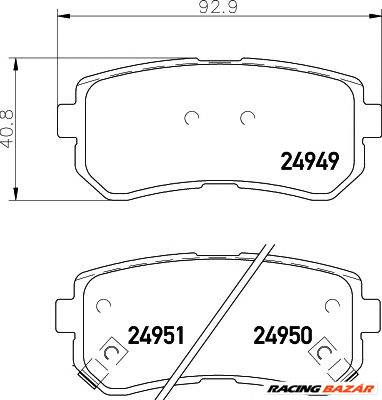 TEXTAR 2494901 - fékbetét HYUNDAI