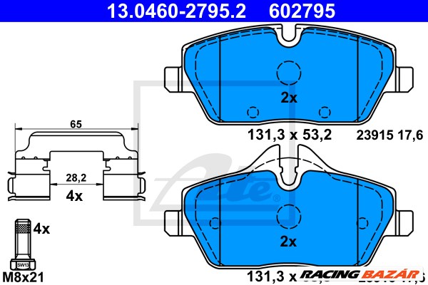 ATE 13.0460-2795.2 - fékbetét BMW MINI 1. kép