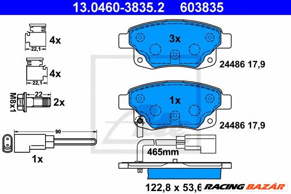 ATE 13.0460-3835.2 - fékbetét FORD 1. kép