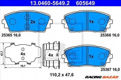 ATE 13.0460-5649.2 - fékbetét KIA