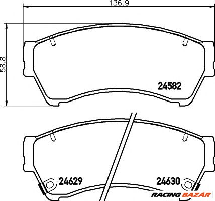 TEXTAR 2458202 - fékbetét BESTURN (FAW) LINCOLN MAZDA MAZDA (FAW) 1. kép