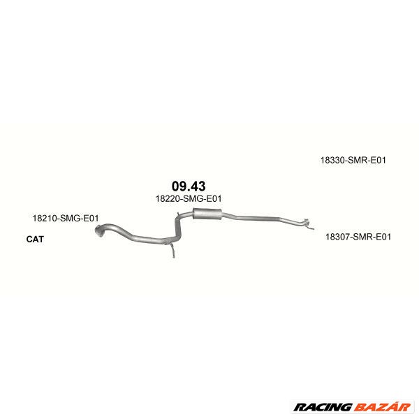 Polmo 09.43 középsõ kipufogódob - Honda Civic 1.8i 16V 1. kép