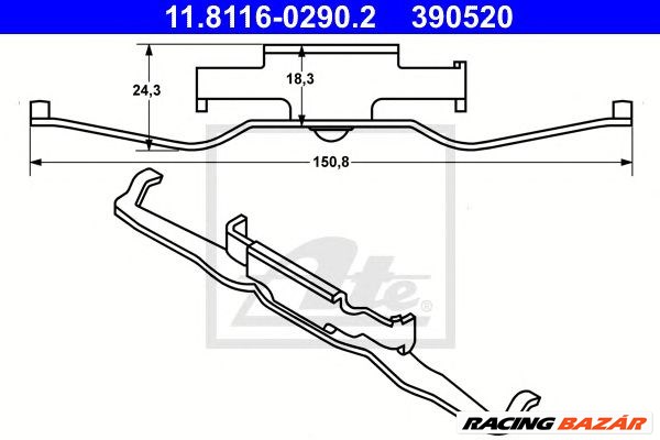 ATE 11.8116-0290.2 - Rugó, féknyereg BMW 1. kép