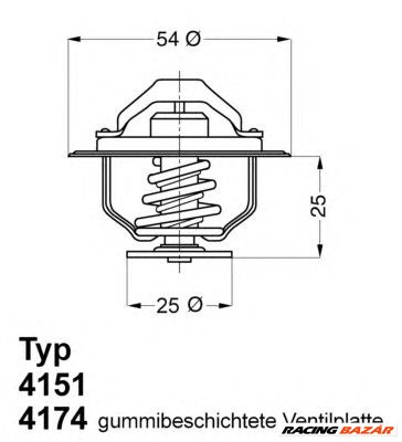 WAHLER 4151.76D - termosztát, hűtőfolyadék OPEL RENAULT RENAULT TRUCKS VAUXHALL 1. kép