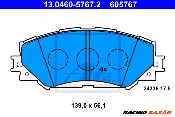 ATE 13.0460-5767.2 - fékbetét LEXUS SUBARU TOYOTA 1. kép