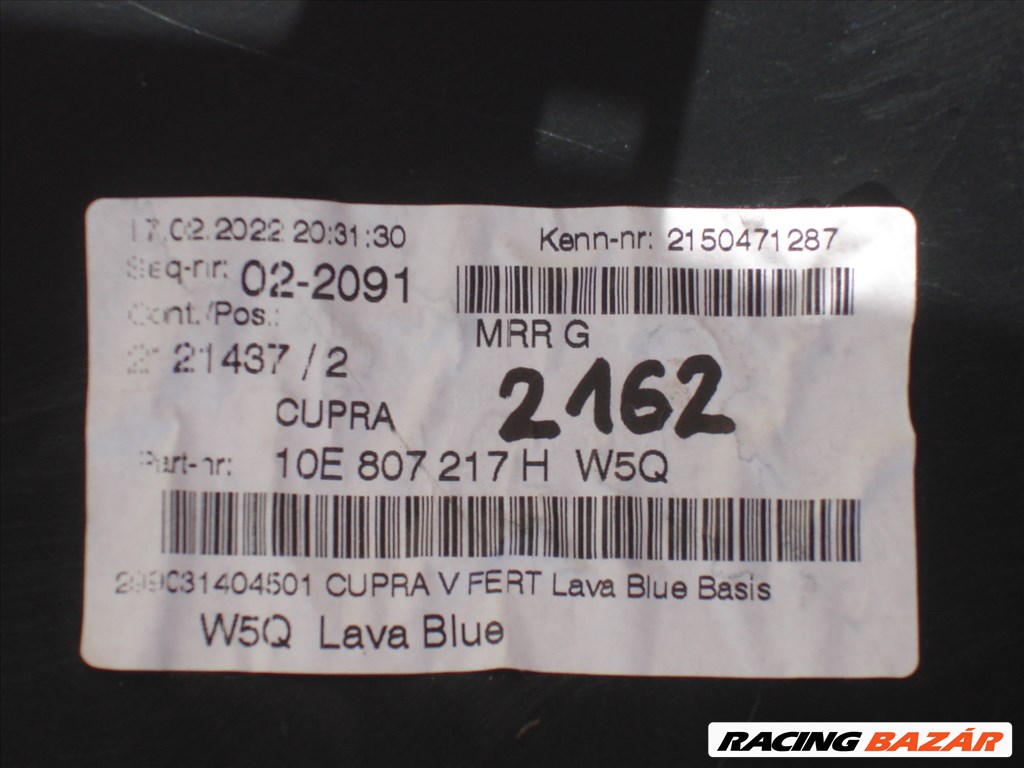 Seat Born Cupra radaros első lökhárító 10E807221D 2021-től 5. kép