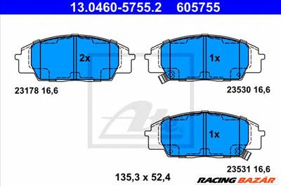 ATE 13.0460-5755.2 - fékbetét HONDA