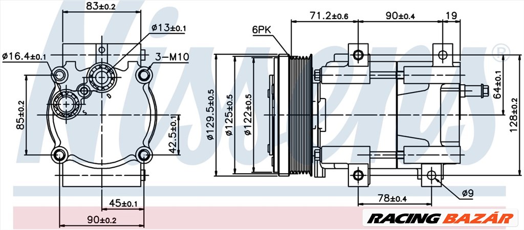 NISSENS 89205 Klímakompresszor FS10 1. kép