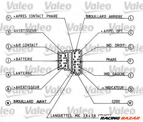 VALEO 251281 - kormányoszlop kapcsoló PEUGEOT 1. kép