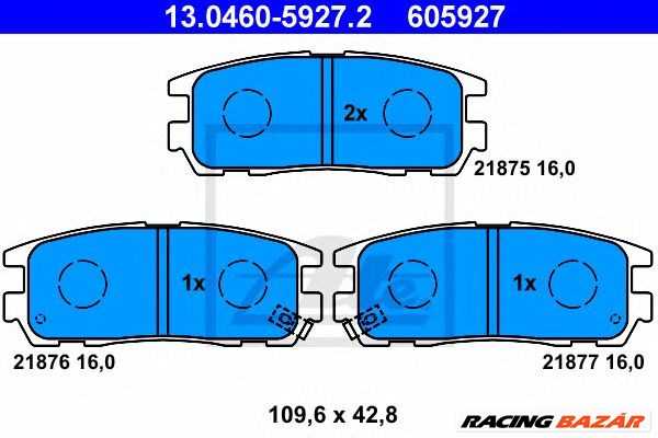 ATE 13.0460-5927.2 - fékbetét ISUZU OPEL VAUXHALL 1. kép