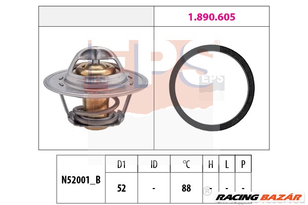 EPS 1.880.312 - termosztát, hűtőfolyadék LAND ROVER MG ROVER 1. kép