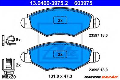 ATE 13.0460-3975.2 - fékbetét PEUGEOT