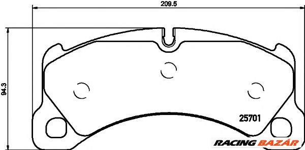 TEXTAR 2570101 - fékbetét PORSCHE 1. kép