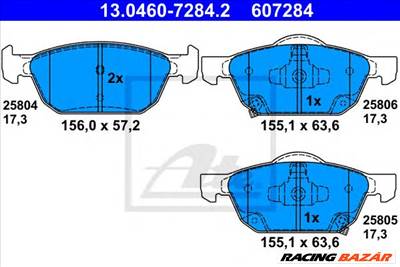 ATE 13.0460-7284.2 - fékbetét HONDA