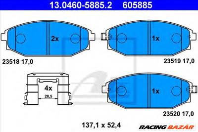 ATE 13.0460-5885.2 - fékbetét HYUNDAI MITSUBISHI