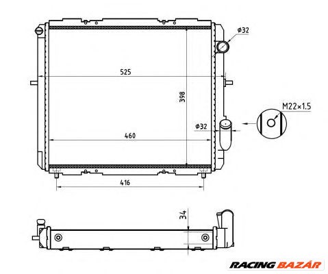 NRF 507345A - Vízhűtő (Hűtőradiátor) RENAULT 1. kép