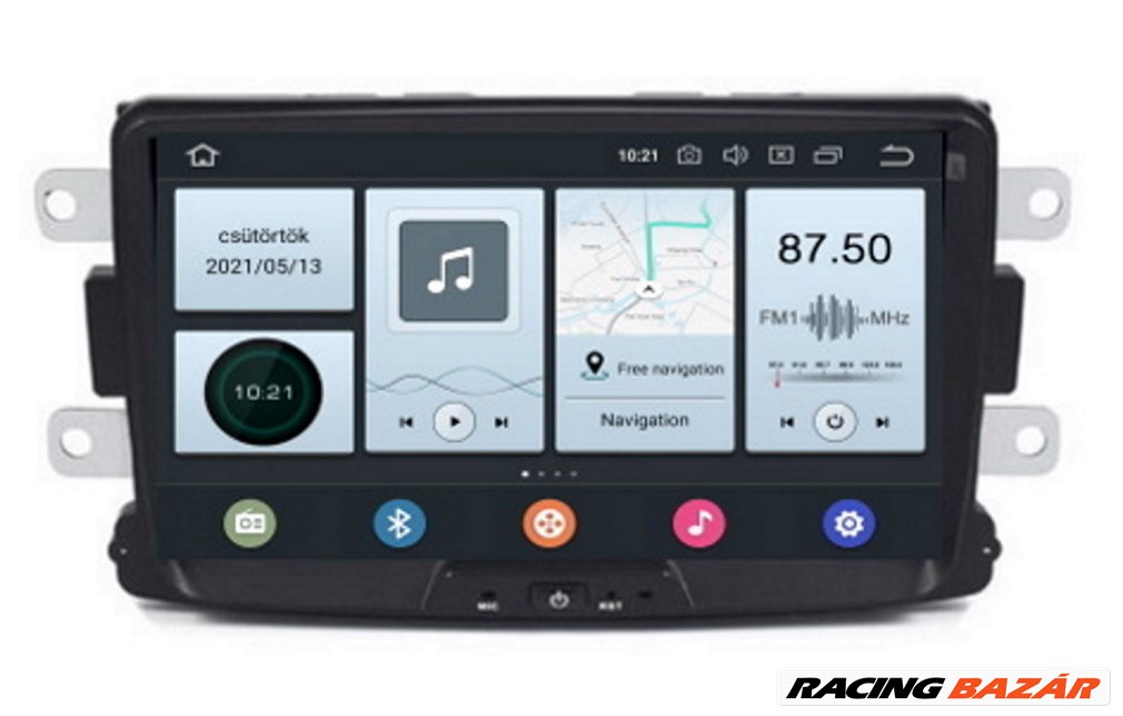 Dacia Android 10 Multimédia, 4+64GB, CarPlay, GPS, Wifi, Bluetooth, Tolatókamerával! 3. kép