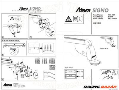 Nissan Kubistar 2003-2009 - Tetőcsomagtartó szett acél, fixpontos*