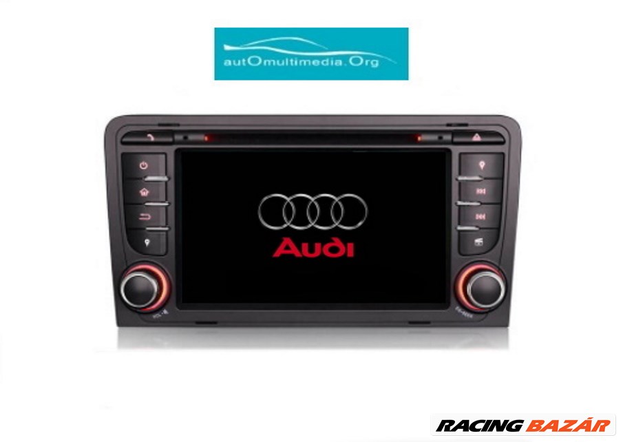 Audi A3 Android 10 Multimédia Navigáció Autórádió Tolatókamerával 1. kép