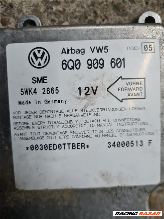 Volkswagen Golf IV Légzsák elektronika 6q0909606 6Q0 909 606 8. kép