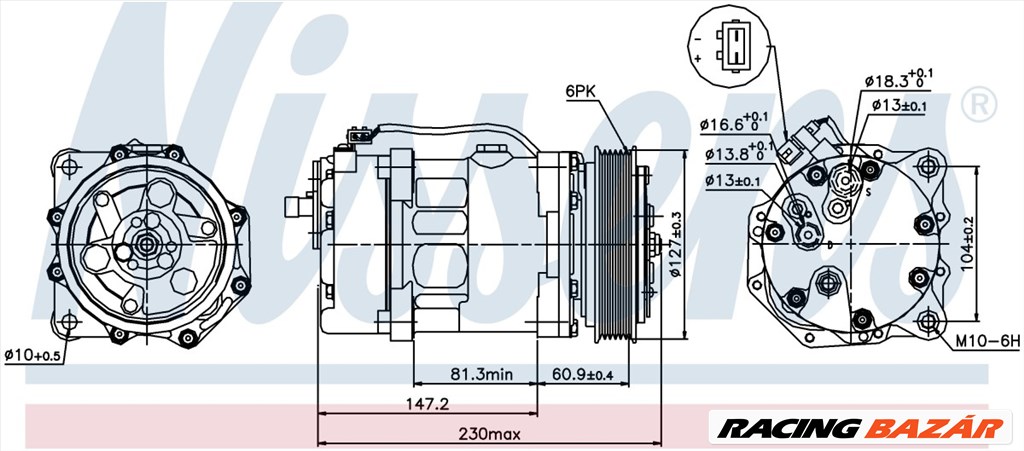 NISSENS 89044 Klímakompresszor SD7V16 1. kép