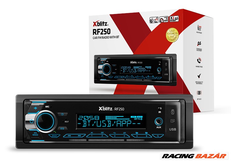 RF250 &amp;#8211; MP3/USB autórádió, Bluetooth kihangosítással 1. kép