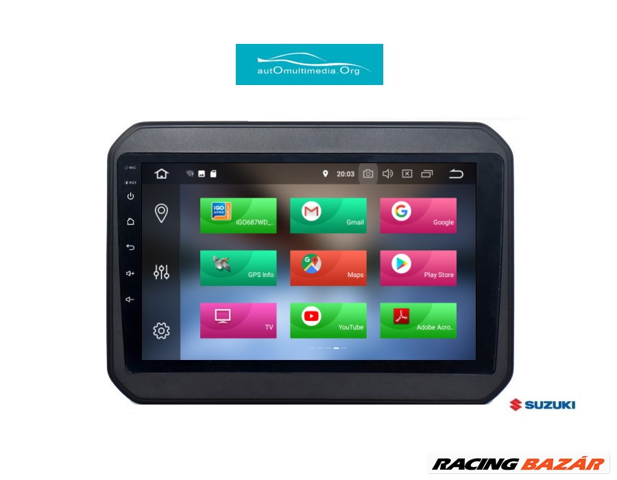 Suzuki Ignis Android Multimédia Bluetooth GPS Autórádió Tolatókamerával! 5. kép