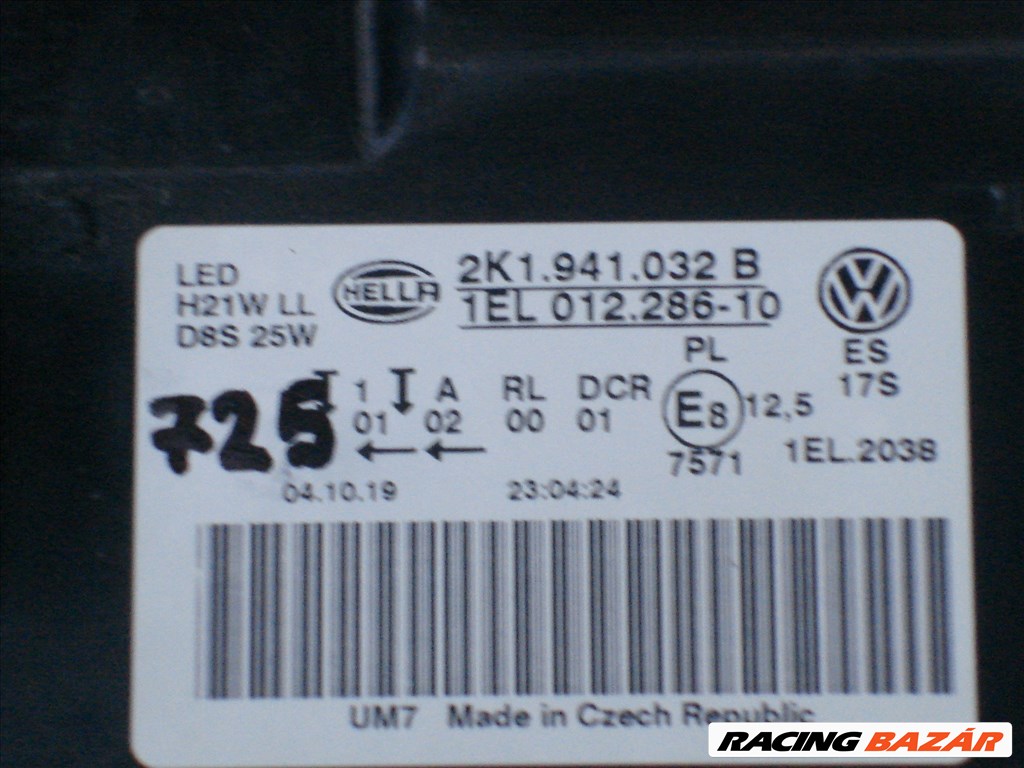 VW Caddy Jobb első Led Fényszóró 2K1941032B 2015-től  5. kép