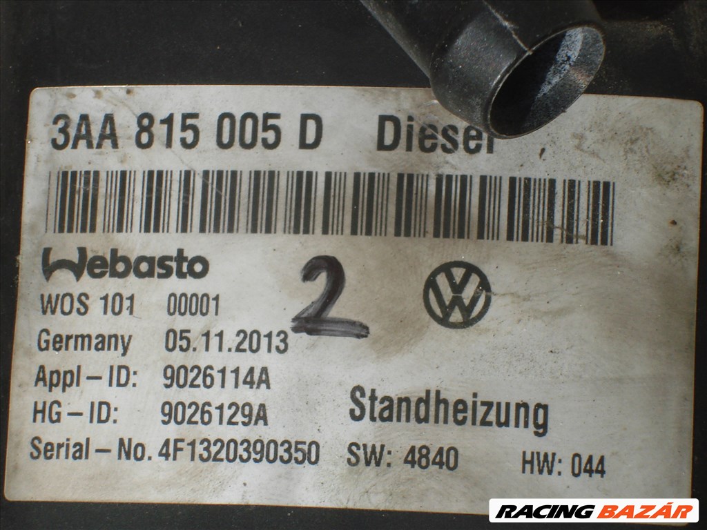 VW Passat B7 Webasto Állófűtés 3AA815005D 2.0 TDI 2010-től 5. kép