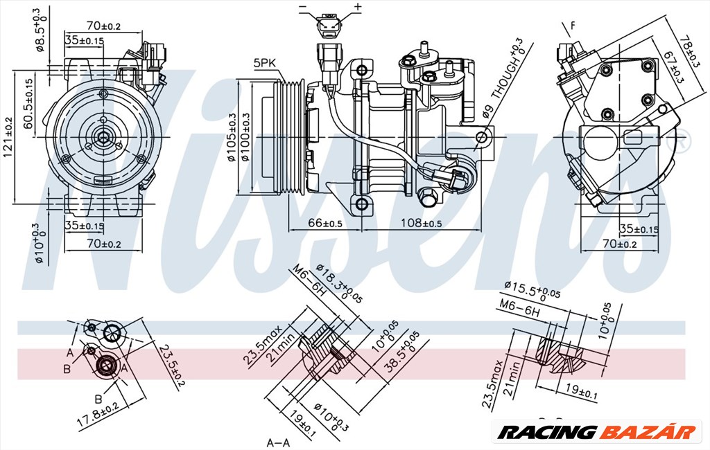 NISSENS 890077 Klímakompresszor 5SE09C 1. kép