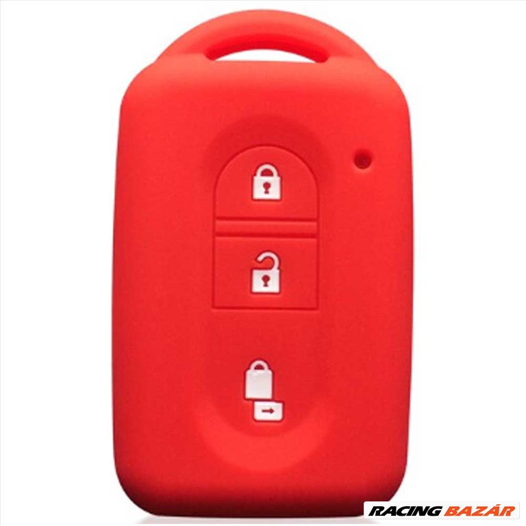 Nissan kulcs szilikon tok 3 gombos piros 1. kép