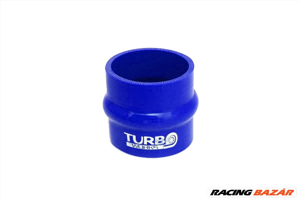 Szilikon cső rezgéscsillapító összekötő TurboWorks "púpos" 89mm, kék 1. kép