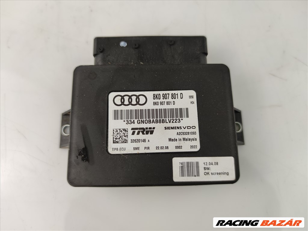 Audi A5 8T 2.7 TDI CAMA Rögzítőfék modul  8k0907801d 1. kép