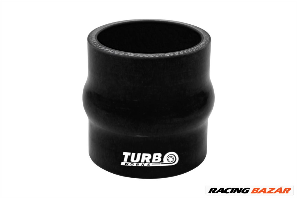 Szilikon cső rezgéscsillapító összekötő TurboWorks "púpos" 84mm, fekete 1. kép