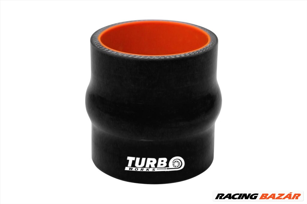Szilikon cső rezgéscsillapító összekötő TurboWorks PRO "púpos" 45mm, fekete 1. kép