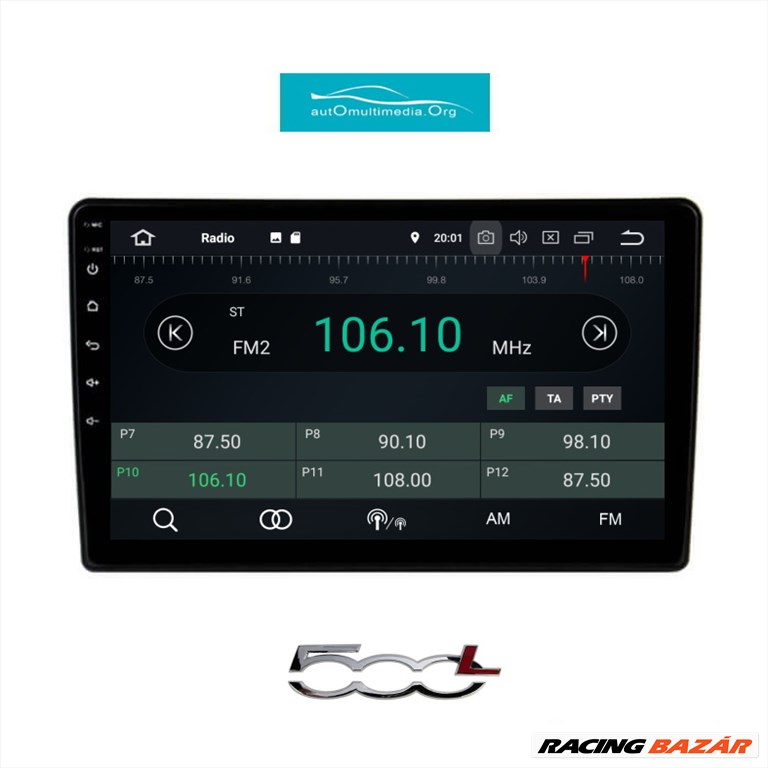 Fiat 500L Android Rádió Multimédia GPS Navigáció Tolatókamerával 3. kép