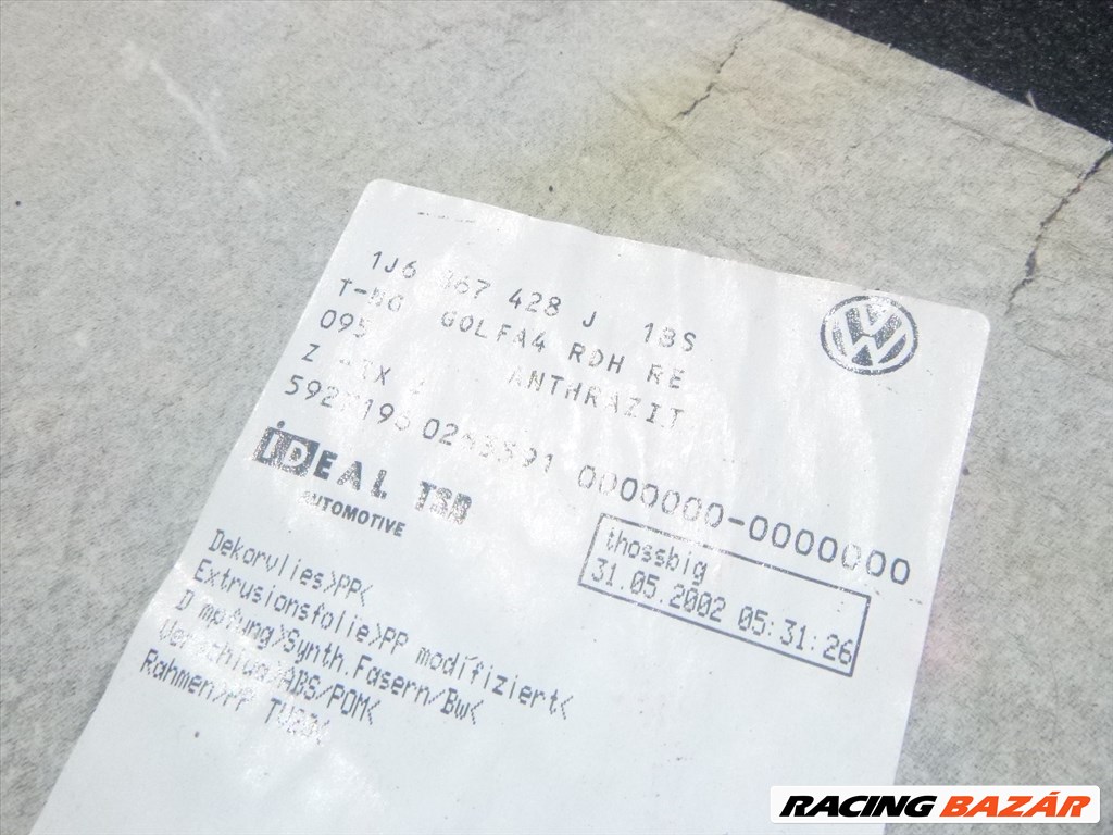 Volkswagen Golf IV 2002, 5 AJTÓS, csomagtér belső borítás kárpit 1J6 867 427 J 6. kép